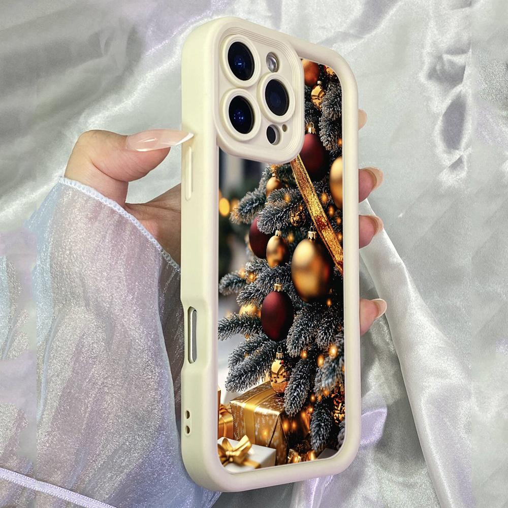JT62 Красивая Рождественская Елка Redmi Note 15 Pro Huawei Honor Realme C35 Infinix Tecno itel Motorola Google Все Модели Ангельские Глазки Мягкий ТПУ Чехол для Телефона