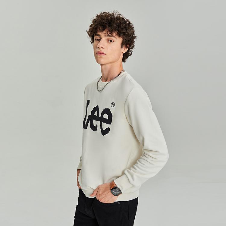 Lee Sweatshirts Men's Ivory Crew Neck Moderate LMT006571201764A00005