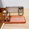 Plating Fold Glass Camera Stand Holder Clear Phone Case For For Iphone 17 Pro Max 17 Pro Ultra Thin Transparent Shockproof PC Cover