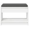 Hall Bench with Cushion Shelf and Storage White 63 x 38 x 45 cm