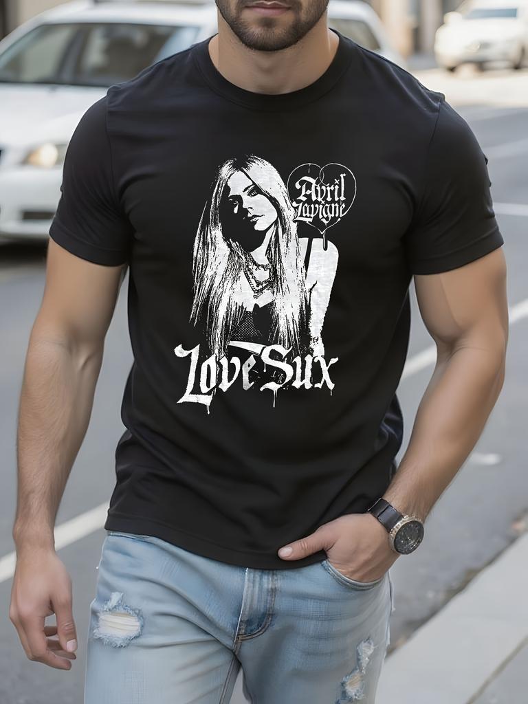 Avril Lavigne Official Love Sux Graphic Tshirt Bold Lyric...