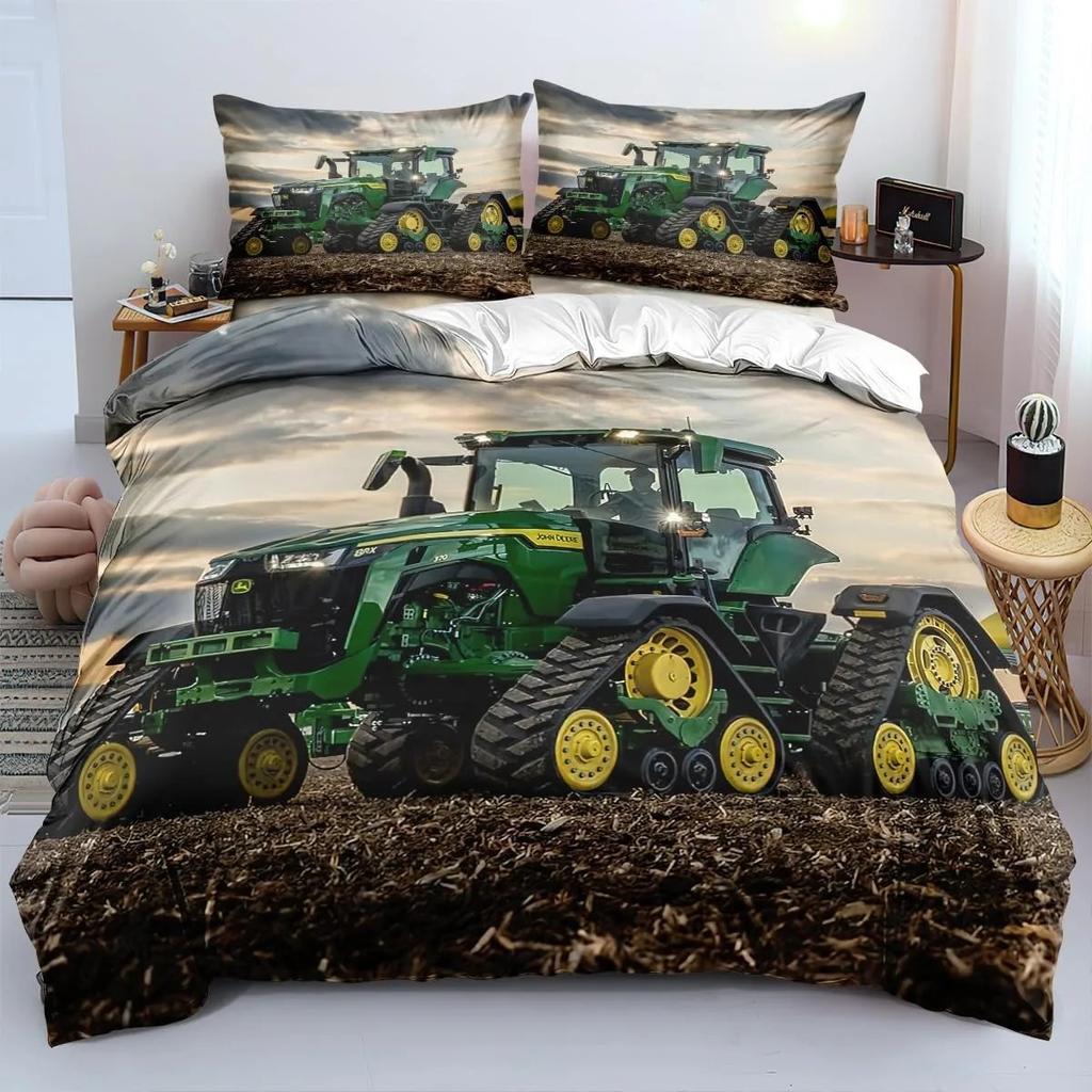 Tractor Bedding Set 3D Printing Farm Tool Cart Home Decoration Pillowcase Quilt Cover Cute Gift To Family and Friends