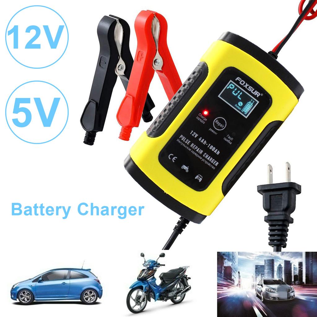 12V 5A Импульсное зарядное устройство для ремонта аккумулятора для автомобиля и мотоцикла AGM GEL WET свинцово-кислотный