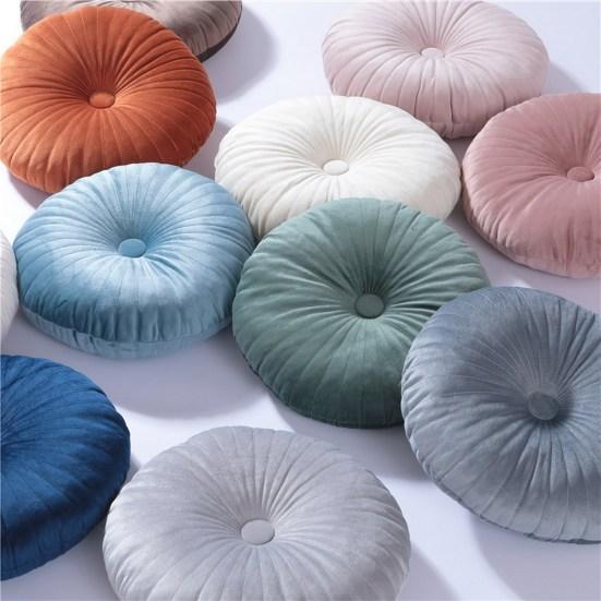 Throw Pillow Breathable Non-fading Soft Comfortable Nordic Style Short Velvet Pumpkin Cushion