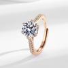 Легкая роскошь 2 карата Медь Шампанское Золото Сверкающий Циркон Женское Кольцо для Банкета Элегантное Спокойное