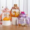 Пластиковая бутылка для воды, герметичная спортивная бутылка, мультяшная трубочка, чашка