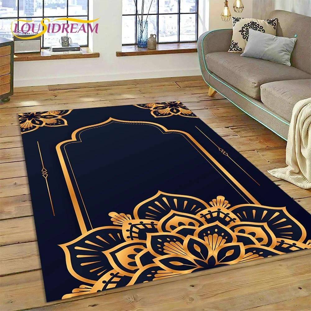 Мусульманский Ислам Молитва Коленопреклонение Поли Коврики Мандала Ковер Ковер для Спальни Гостиной Дома Диван Украшения, Большой Декор Напольный Коврик