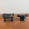 Adorable Sheep-Shaped Toilet Paper Holder - 3D Printed Black Plastic, Freestanding Bathroom Tissue Rack with Over-the-Top Installation