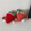 Novelty Strawberry Shaped Crossbody Bag Handmade Knitted DIY Personalized Crochet Wool Small Satchel Bag Cartoon Cute Sling Shoulder Bag MIT