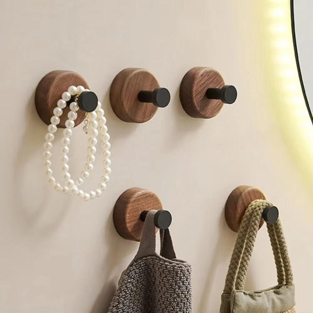 Round Design Single Hook Creamy Style Coat Hook Clothes Hanger Towel Hook Kitchen
