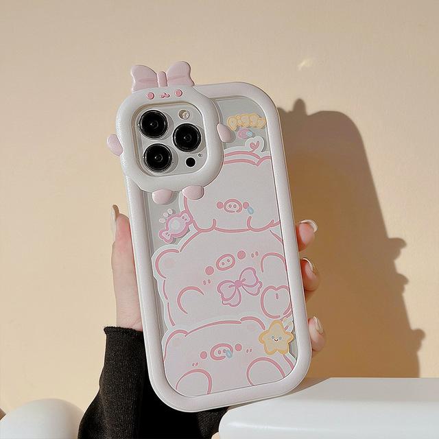 Розовый поросенок 3d мультфильм 2 в 1 звезды милый противоударный чехол для телефона для Iphone 13 11 12 Promax 14 Pro Max Ins Lovely Shell Conque Capa
