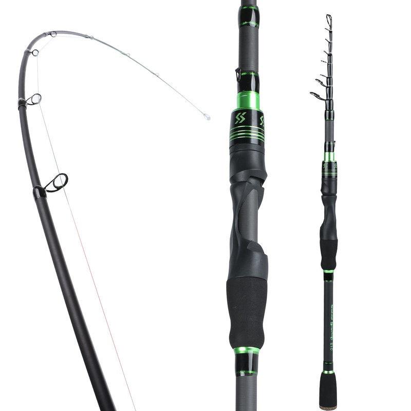 Удочка 1,8 м 2,1 м, карбоновая портативная телескопическая удочка, спиннинговая удочка, рыболовные снасти для окуня