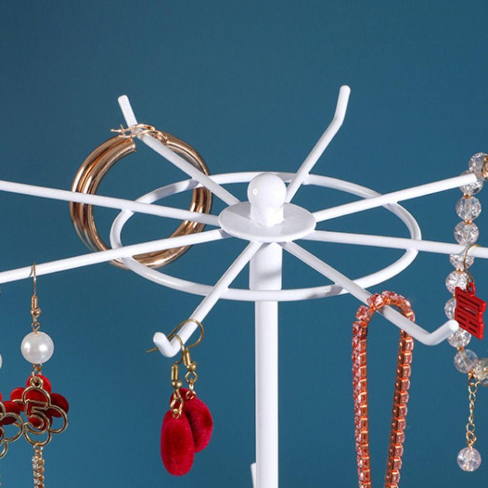 Black White Jewelry Display Stand 2 Tier Keychain Shelf Necklace Organizer Watches Organizer