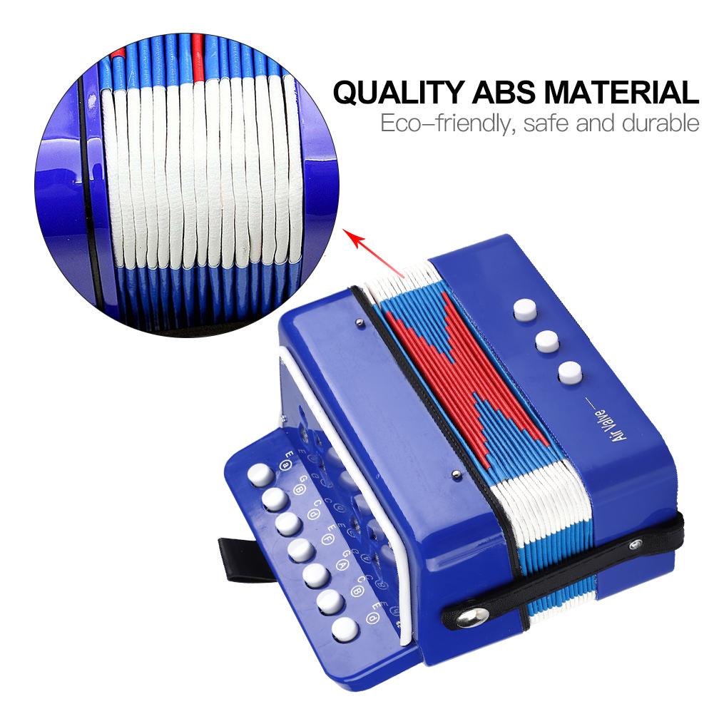 Детский 7-клавишный 2 бас-мини-маленький аккордеон, образовательный музыкальный инструмент, ритм-игрушка
