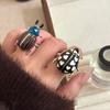 Dripping Oil Ladybird Drip Oil Ring Insect Chunky Enamel Ring Retro Painting Ring  Couple