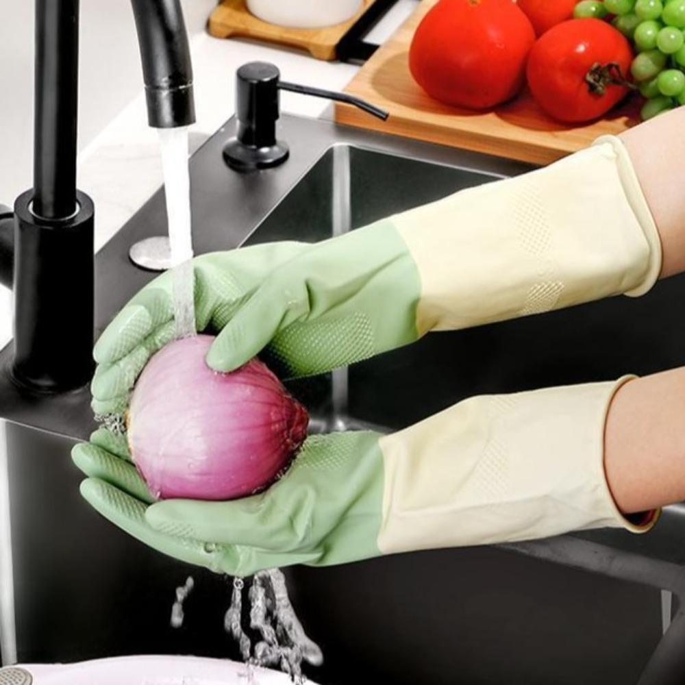 5Pairs Reusable Laundry Gloves Latex Dishwashing Gloves Durable Cleaning Gloves Kitchen