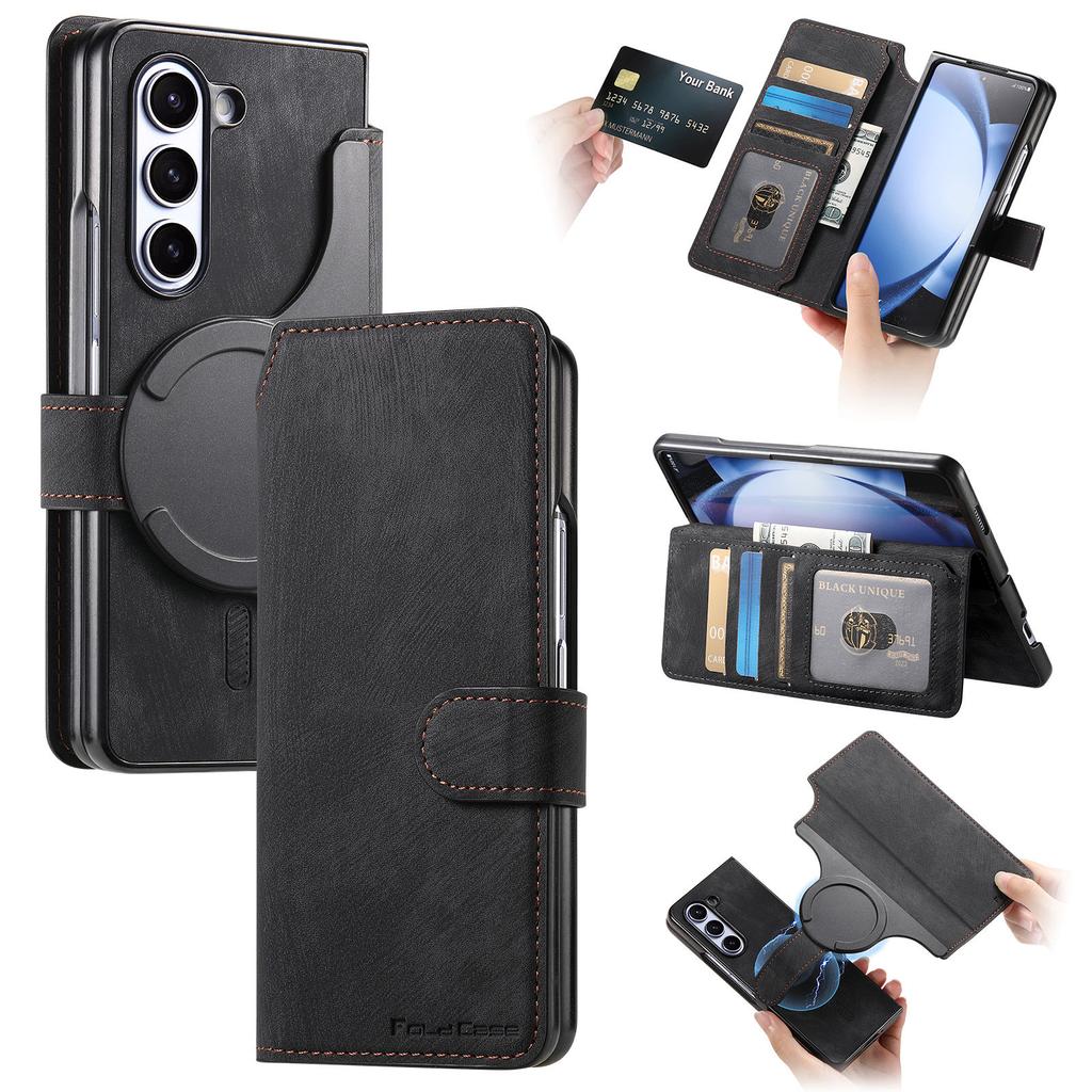 CASENEO For Samsung Galaxy Z Fold6 5G Case Leather 2-in-1 Magnetic Detachable Wallet Phone Cover