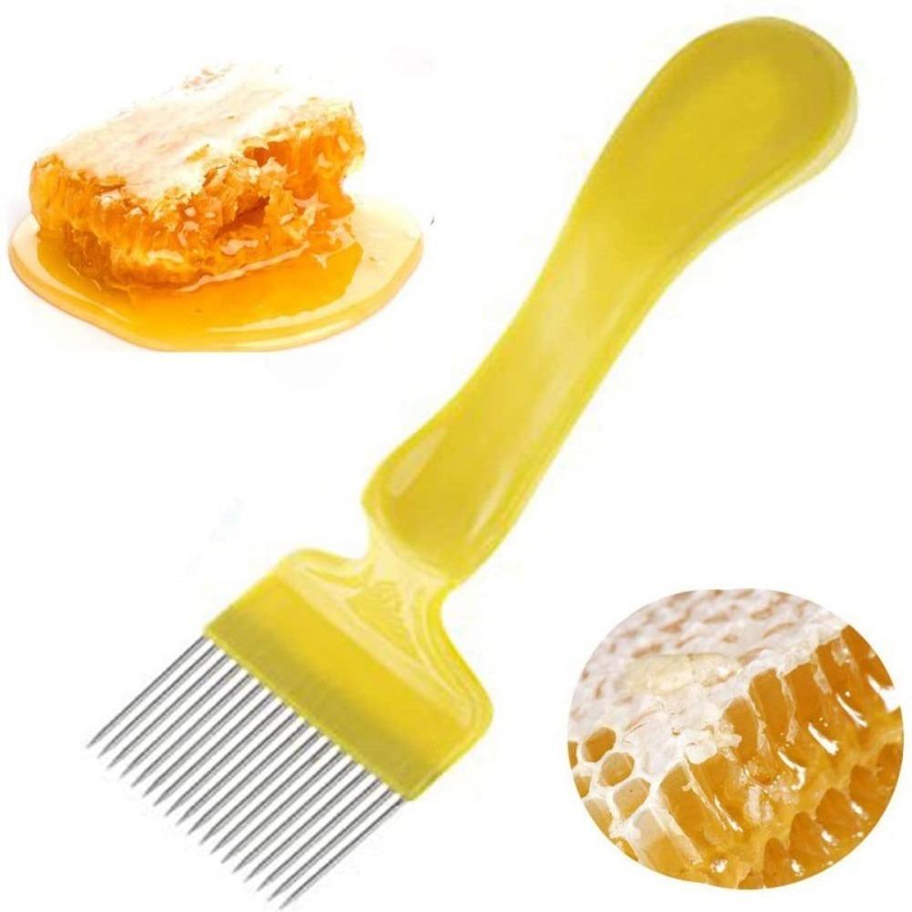 Straight Needles Bee Honey Fork Stainless Steel Honey Scraper Honey Scratcher Beekeeper