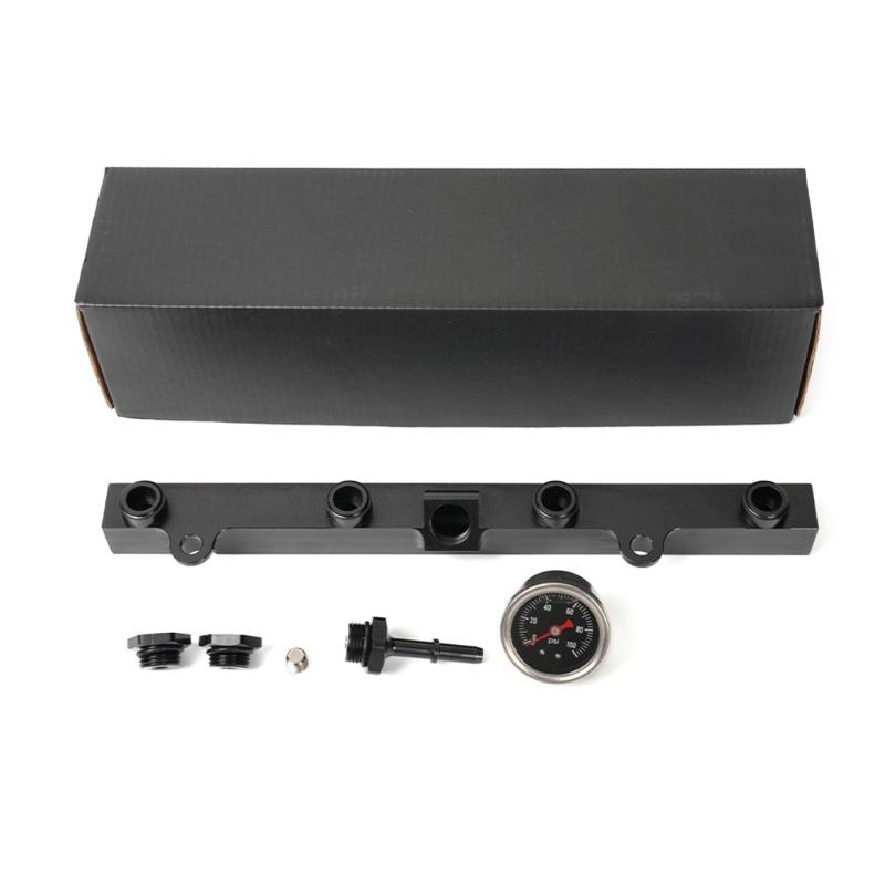 K-Series Heavy Fuel Rail Kit High Flow Fuel Rail with Oil Gauge for K20-K24 Series - Auto Accessory