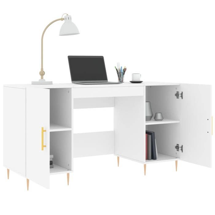 Maison Exclusive - Bureau blanc 140x50x75 cm bois d'ingénierie