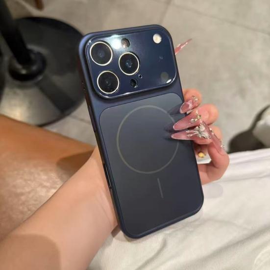 Стеклянный магнитный чехол для IPhone 16 Pro/Pro Max Защитный чехол для телефона для Magsafe Противоударный чехол с матовой защитой от царапин