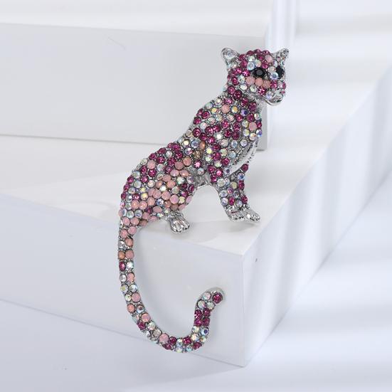 Брошь унисекс, реалистичный гепард, воротник со стразами, противоскользящая сумка, форма пальто, шляпа, шарф, украшение, одежда