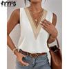 Women's Fashion Casual Summer Spring Solid Color Print Sleeveless V-Neck Blouses & Shirts