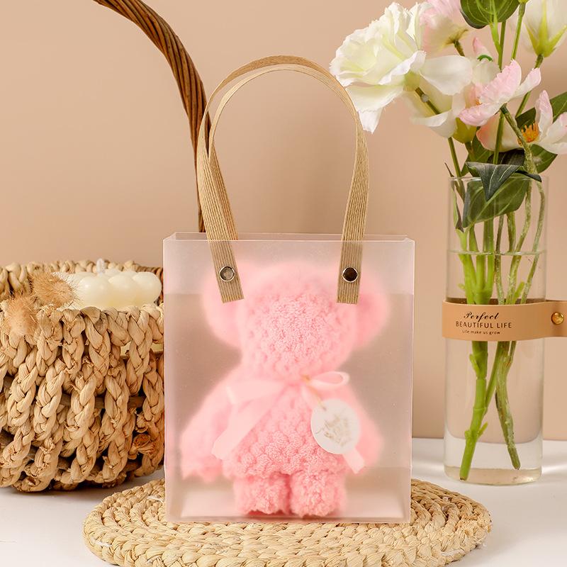 Полотенце в клетку с ананасом и медведем с ручным подарком на мероприятие, большая сумка, свадебный подарок для подружки невесты