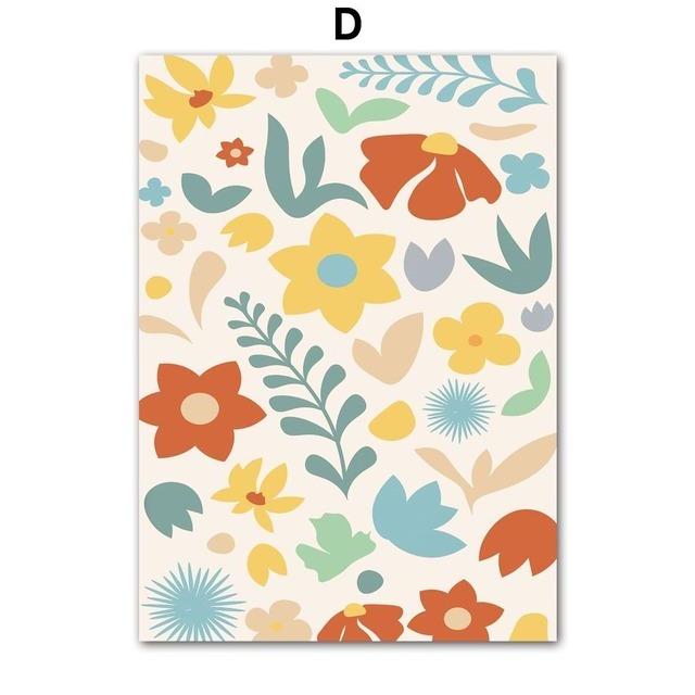 Минималистичный цветной блок, цветок, бабочка, настенные художественные постеры, принты, скандинавская картина на холсте, абстрактные картины для декора гостиной