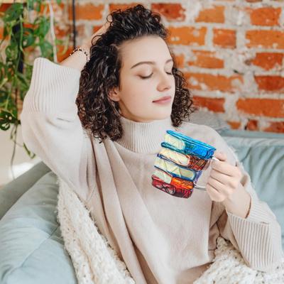 3D Расписная кофейная чашка 350 мл Оригинальная стеклянная кружка для чая Забавный тамблер для книголюба Уникальные подарки для читателей, писателей, библиотекарей