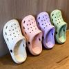 Модные женские водонепроницаемые тапочки летние уличные женские тапочки мягкие подошвы садовые туфли домашние однотонные цветные тапочки дырочки обувь