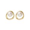 Imitation Pearl Earrings For Women Gold Color Round Stud Earrings Fashion Jewelry Gift
