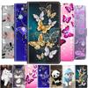 Кожаный кошелек-книжка для телефона Samsung Galaxy S23 S22 S21 Plus Ultra A23 A73 A13 A52S A22 A33 A21S A41 Бабочка Обложка-книжка