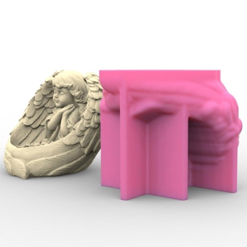 Silicone Candle Holder Moulds Angel Girl Shaped Silicone Candle Stand Moulds Perfect Gift for Crafts Enthusiasts