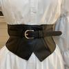 Women Girdle Solid Color Imitation Leather Waist Belt Adjustable Length Waist Belt Dresses