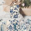 40pcs Vintage Blue Floral Tags, Hang Tags, Suitable for Gifts, Weddings, Bridal Parties, Birthday Cards, Includes Hemp String.