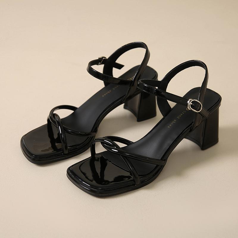 Летние женские серебристые сандалии с квадратным носком, модные женские сандалии-гладиаторы на высоком каблуке для улицы