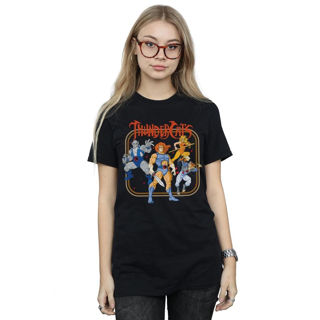 Thundercats Womens/Ladies Group Frame Cotton Boyfriend T-Shirt