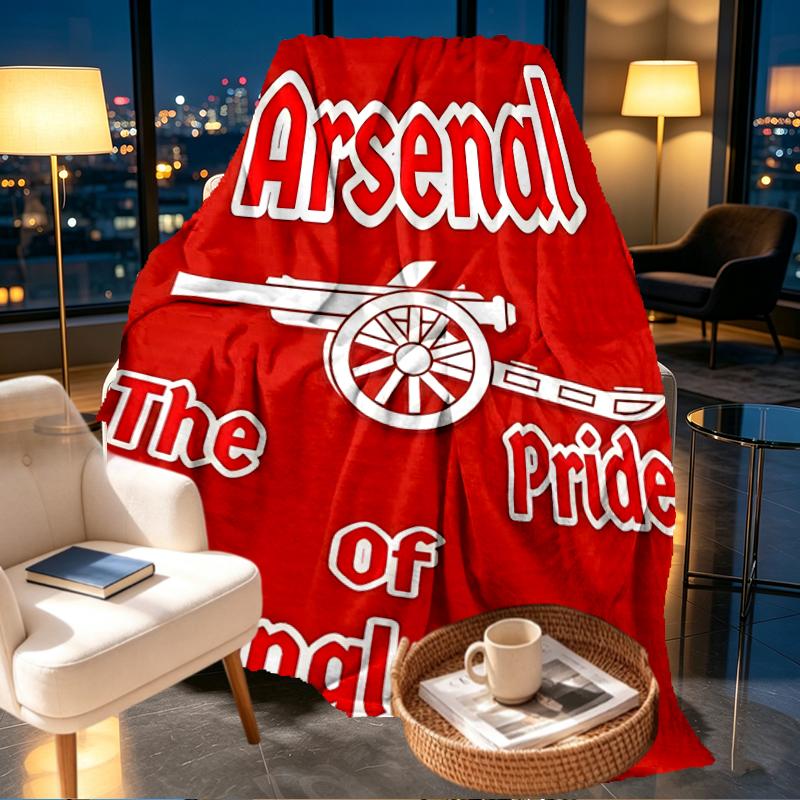 Плед Arsenal F.C. - Мягкий и Удобный, для Спальни, Путешествий, Дивана, Домашнего Декора - Подарок на День Рождения, Рождество для Друга