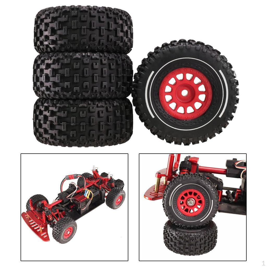RC Car Tyre Tires Set 4 Pieces Accessories Easy To Replace Spare Parts Truck Wheel