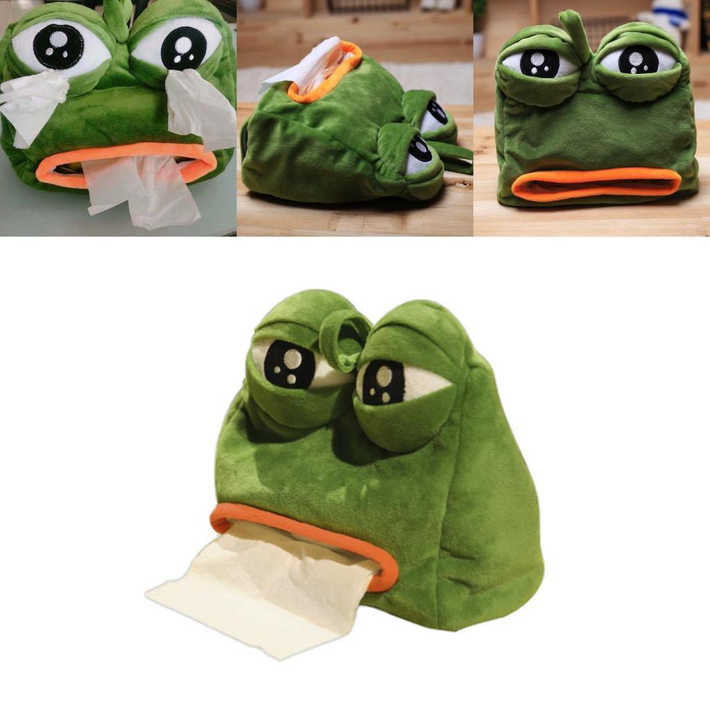 Плюшевый органайзер для салфеток Pepe Sad Frog для дома и офиса, мягкий на ощупь и с оригинальным дизайном