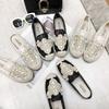 Мода Мода Перламутровые Кристаллы Кружева Повседневная Женская Женский Mujer Ленивые Слипоны Полутапочки Кроссовки Мокасины Мюли Плоская Обувь ghn78