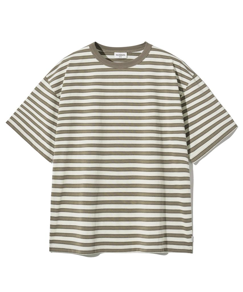 FILLUMINATE Semi-Crop Multi-Stripe T-Shirt - Brown