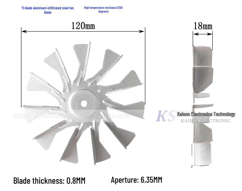 Мотор Лопасти Вентилятора Паровой Печи Аэрофритюрницы из Нержавеющей Стали 304: 20 мм, 19 мм, 0 мм, 11 мм Оцинкованный лист.