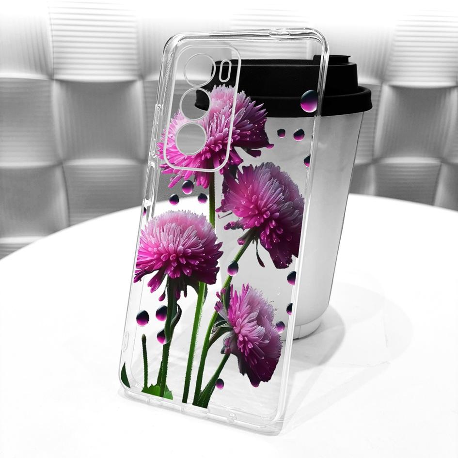 Чехол для OPPO Reno 12 5G CPH2625 Новый Стильный Цветок Бантик Мягкий Прозрачный Силикон ТПУ Задняя Крышка Для OPPO Reno12 Pro CPH2629 Чехол