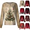 Женский повседневный однобортный однобортный защитная одежда с рождественским принтом и длинными рукавами, кардиган, топ