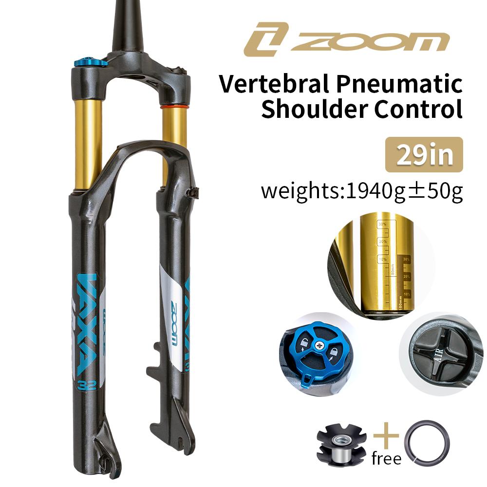 ZOOM Air Shock Fork 27.5/ 29 Inch With Locking Suspension Travel 100mm MTB Off Road Shock Fit Disc Brake Winter Cycling Parts