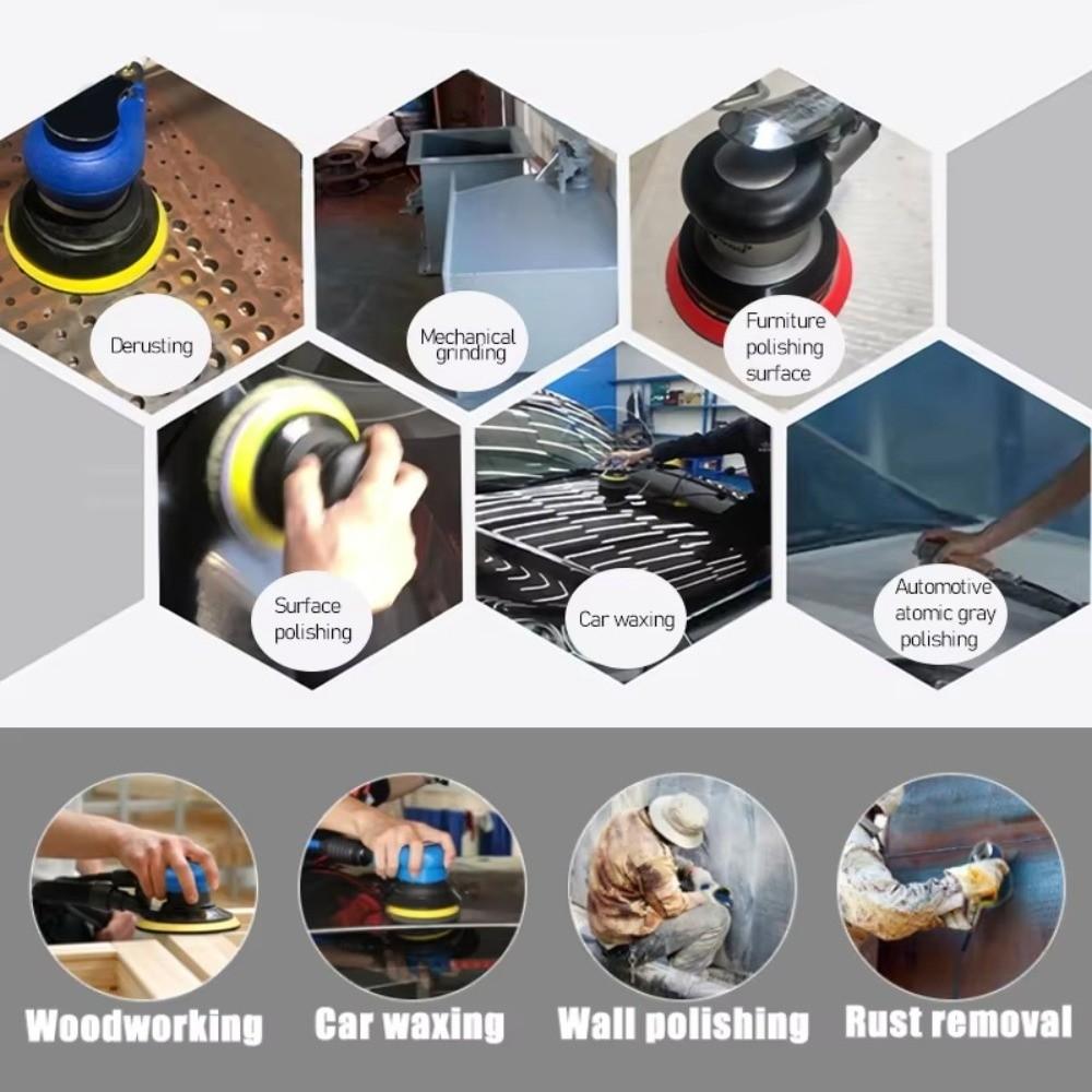 Metal Pneumatic Orbital Sander 5 Inch Air Polisher Durable Polishing Machine Auto Detailing