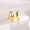 Unique Golden Color Waterdrop Shaped Earrings Personalized Stud Earrings Fashionable Ear Jewelry for Women Girls Suitable for All Seasons