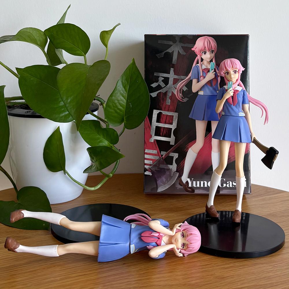 2 Стиля Аниме Фигурка Mirai Nikki Гасай Юно 17см Розовые Волосы Школьный Костюм Красивая Девушка ПВХ Модель Милые Периферийные Подарки Игрушка Кукла
